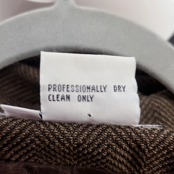 Vintage Chaus Blazer Herringbone Lambswool  Rayon Suit Separate Brown Size 8 - Picture 11 of 16